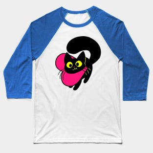 Kitty in a heart shirt Baseball T-Shirt